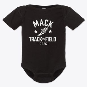 Mack Achievement Center Track and Field Baby Onesie