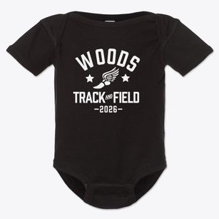 Woods Elementary School Track and Field Baby Onesie
