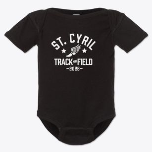 Saint Cyril School Track and Field Baby Onesie
