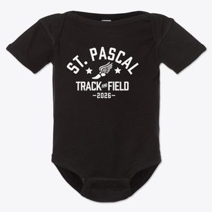 St Pascal Parish Track and Field Baby Onesie