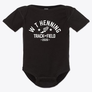 W T Henning Elementary School Track and Field Baby Onesie
