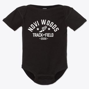 Novi Woods Elementary School Track and Field Baby Onesie