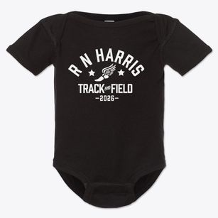R N Harris Elementary Magnet School Track and Field Baby Onesie