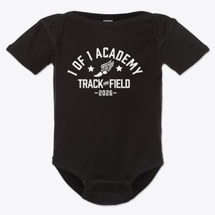 1 Of 1 Academy Red Track and Field Baby Onesie