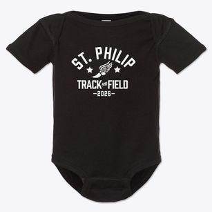 Saint Philip The Apostle School Track and Field Baby Onesie