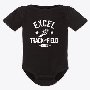Excel Academy Track and Field Baby Onesie