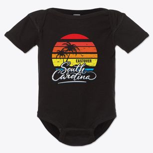 Eastover South Carolina Palm Tree Sunset Baby Onesie