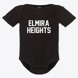 Elmira Heights New York Classic Block Baby Onesie