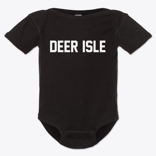 Deer Isle Maine Classic Block Baby Onesie