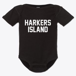 Harkers Island North Carolina Classic Block Baby Onesie