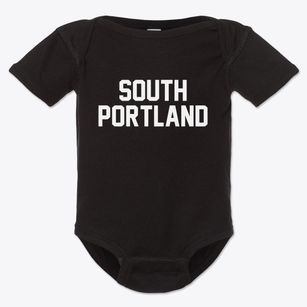 South Portland Maine Classic Block Baby Onesie