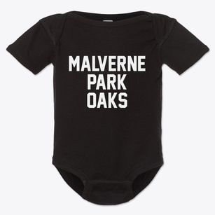 Malverne Park Oaks New York Classic Block Baby Onesie