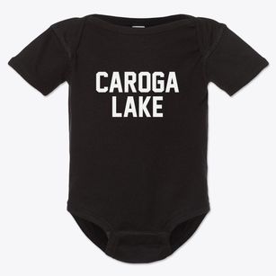 Caroga Lake New York Classic Block Baby Onesie