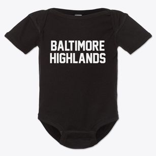 Baltimore Highlands Maryland Classic Block Baby Onesie