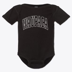 Waupaca Wisconsin Trendy Block Baby Onesie
