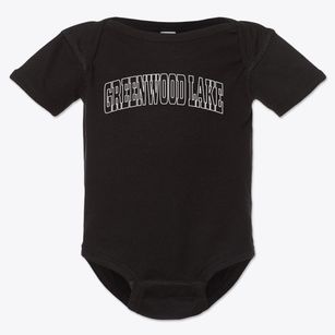 Greenwood Lake New York Trendy Block Baby Onesie