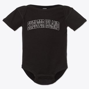Shelter Island New York Trendy Block Baby Onesie