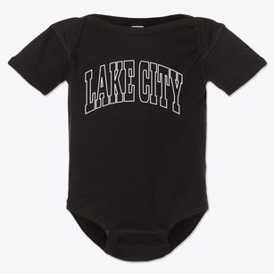 Lake City Arkansas Trendy Block Baby Onesie