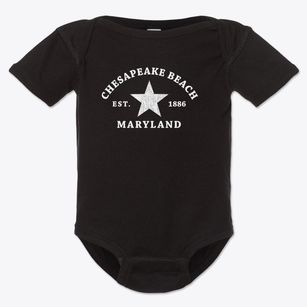 Chesapeake Beach Maryland Star Baby Onesie