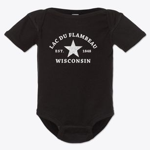 Lac Du Flambeau Wisconsin Star Baby Onesie