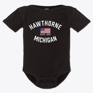 Hawthorne Michigan Patriot Baby Onesie