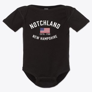 Notchland New Hampshire Patriot Baby Onesie