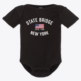 State Bridge New York Patriot Baby Onesie