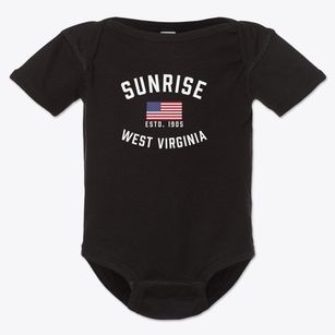 Sunrise West Virginia Patriot Baby Onesie