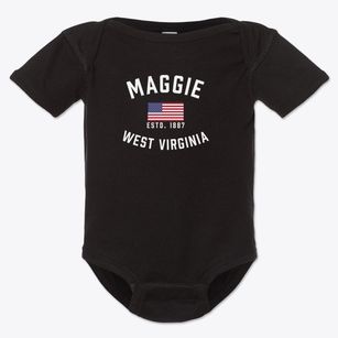 Maggie West Virginia Patriot Baby Onesie