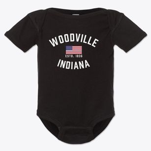 Woodville Indiana Patriot Baby Onesie