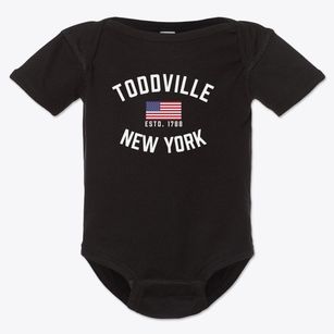 Toddville New York Patriot Baby Onesie