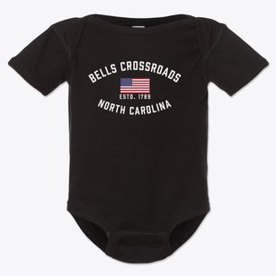 Bells Crossroads North Carolina Patriot Baby Onesie