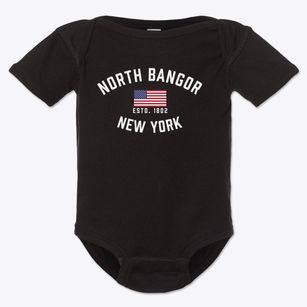 North Bangor New York Patriot Baby Onesie