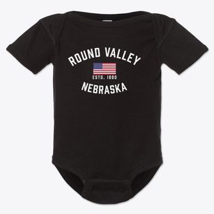 Round Valley Nebraska Patriot Baby Onesie