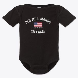 Old Mill Manor Delaware Patriot Baby Onesie