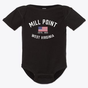 Mill Point West Virginia Patriot Baby Onesie
