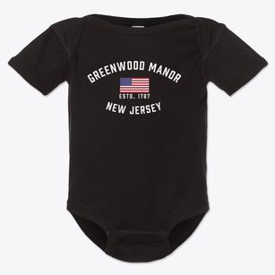 Greenwood Manor New Jersey Patriot Baby Onesie