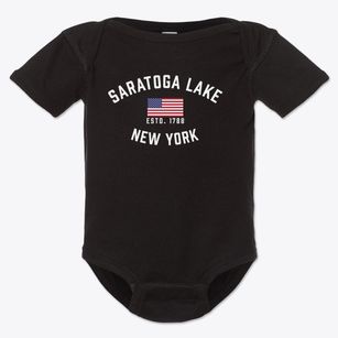 Saratoga Lake New York Patriot Baby Onesie