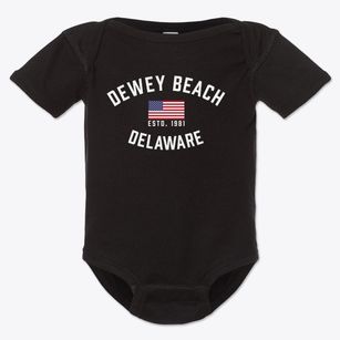 Dewey Beach Delaware Patriot Baby Onesie