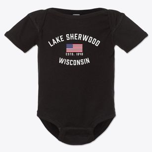 Lake Sherwood Wisconsin Patriot Baby Onesie