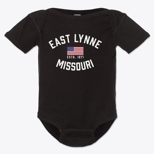 East Lynne Missouri Patriot Baby Onesie