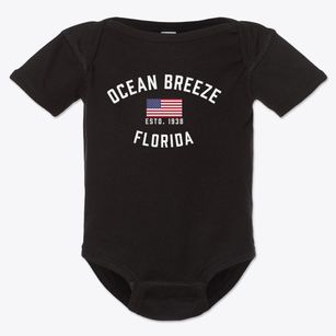 Ocean Breeze Florida Patriot Baby Onesie