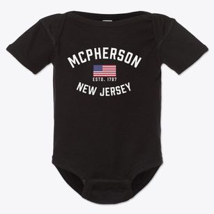 Mcpherson New Jersey Patriot Baby Onesie