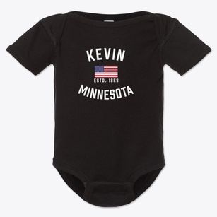 Kevin Minnesota Patriot Baby Onesie