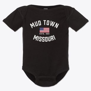 Mud Town Missouri Patriot Baby Onesie