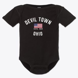 Devil Town Ohio Patriot Baby Onesie