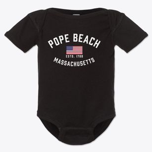 Pope Beach Massachusetts Patriot Baby Onesie