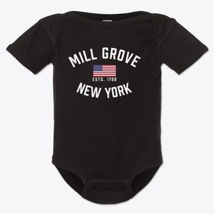 Mill Grove New York Patriot Baby Onesie
