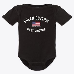 Green Bottom West Virginia Patriot Baby Onesie