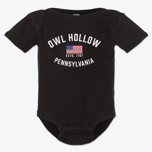 Owl Hollow Pennsylvania Patriot Baby Onesie